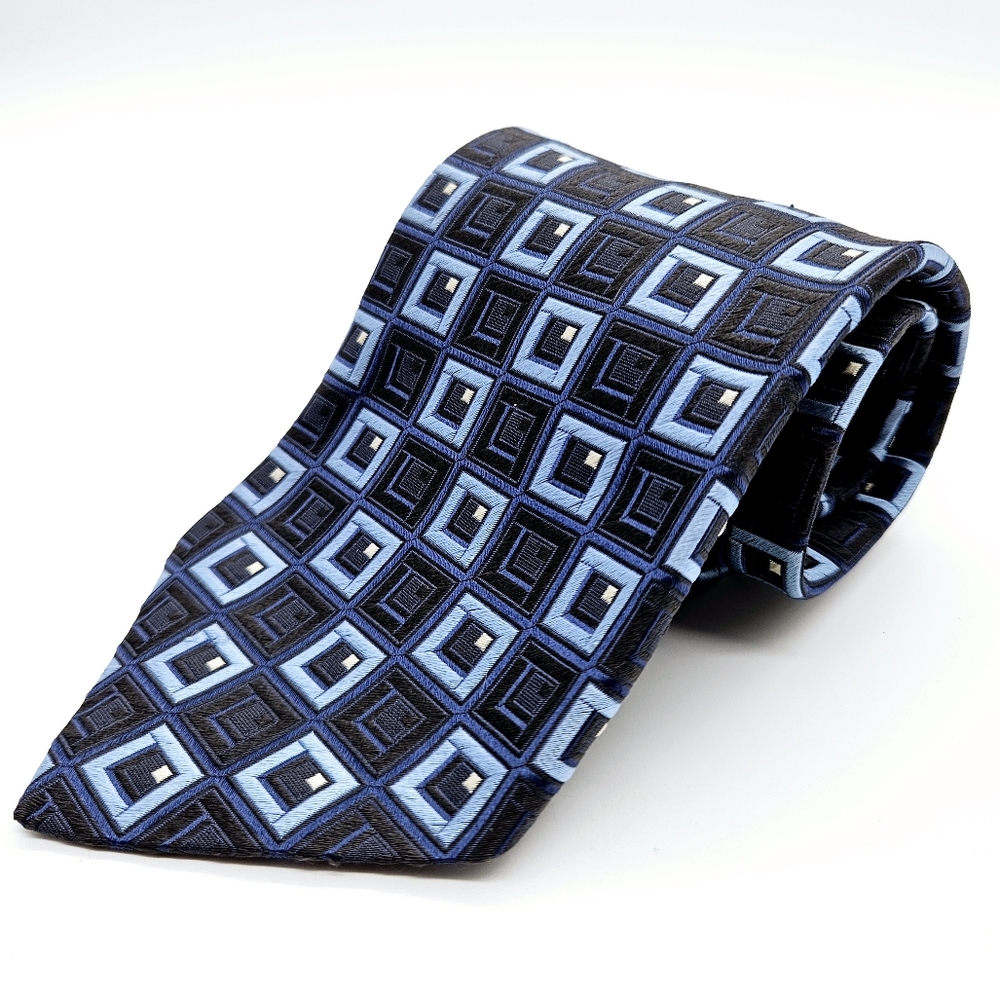 ERMENEGILDO ZEGNA | 100% silk geometric pattern neck tie